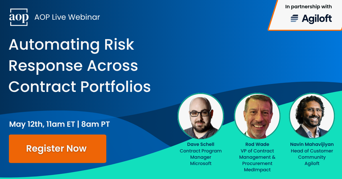 AOP Live Webinar - Agiloft May 26 - Feature Image