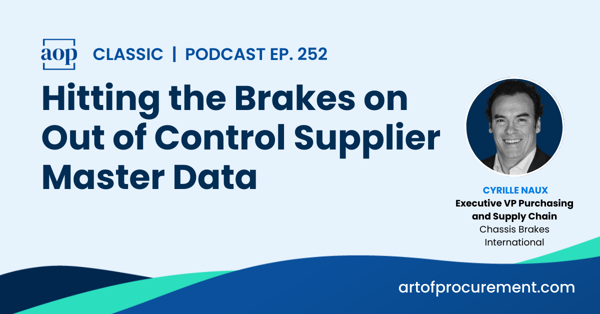 Hitting the Brakes on Out of Control Supplier Master Data