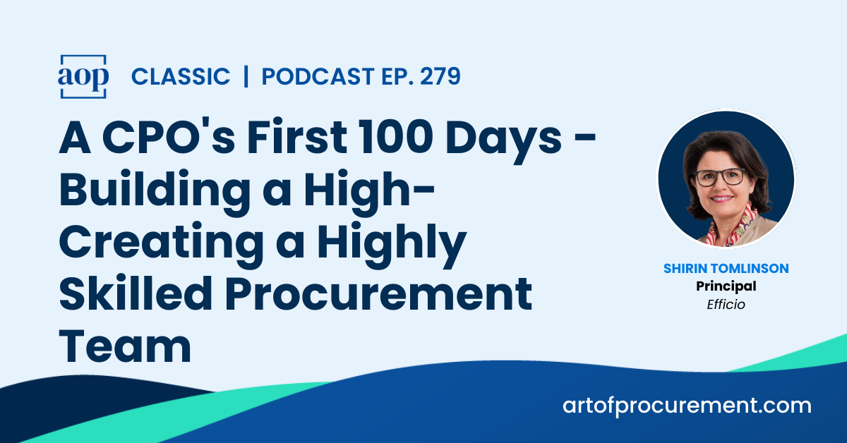 A CPOs First 100 Days – Creating a Highly Skilled Procurement Team