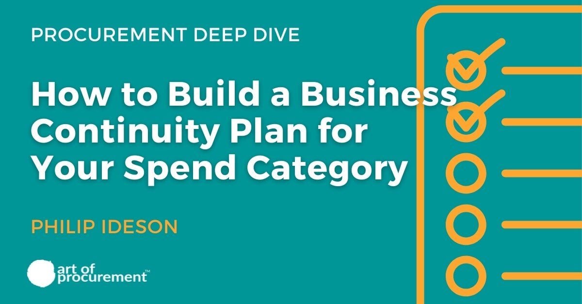 How to Build a Business Continuity Plan for Your Spend Category