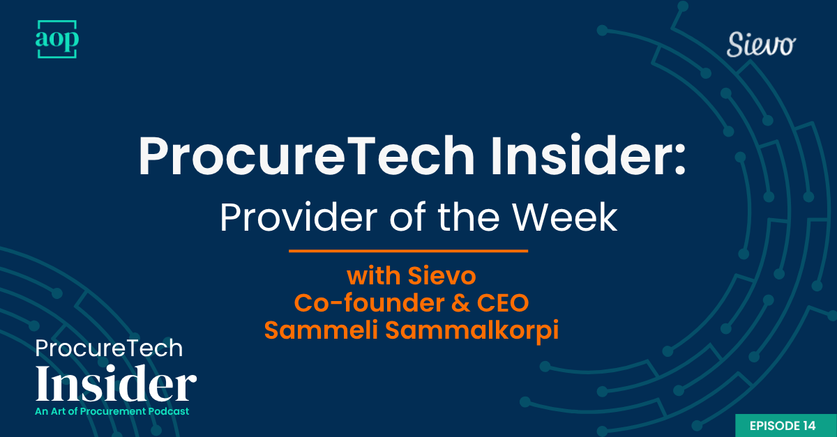Provider of the Week: Sievo