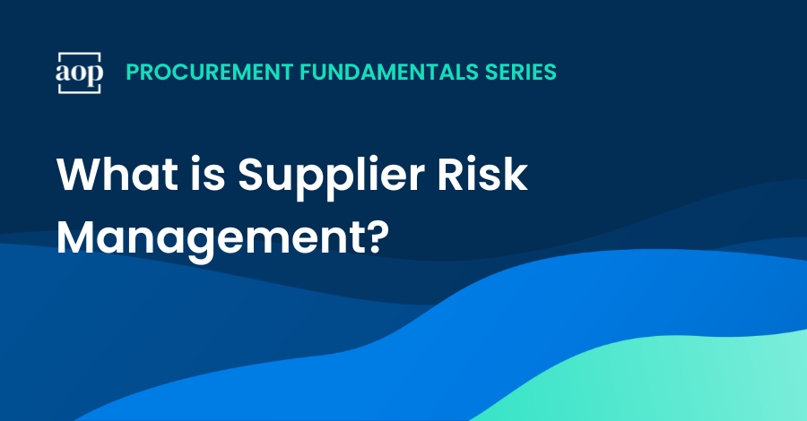 What is supplier risk management